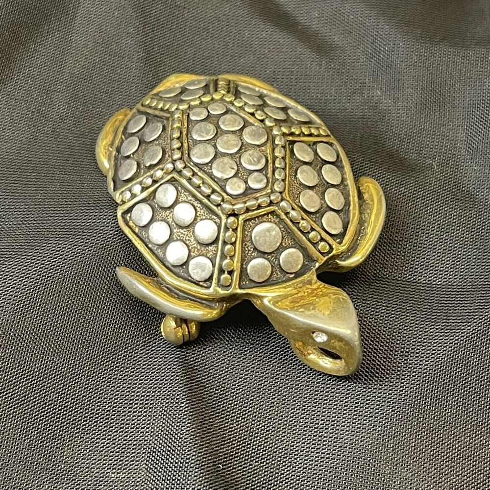 Vintage Tortoise Turtle Brooch Pendant